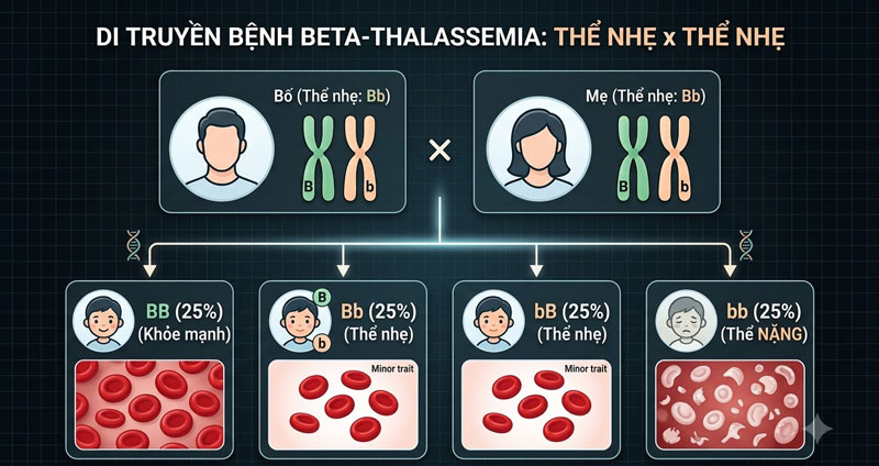 CẢ BỐ VÀ MẸ cùng mắc Beta-Thalassemia thể nhẹ