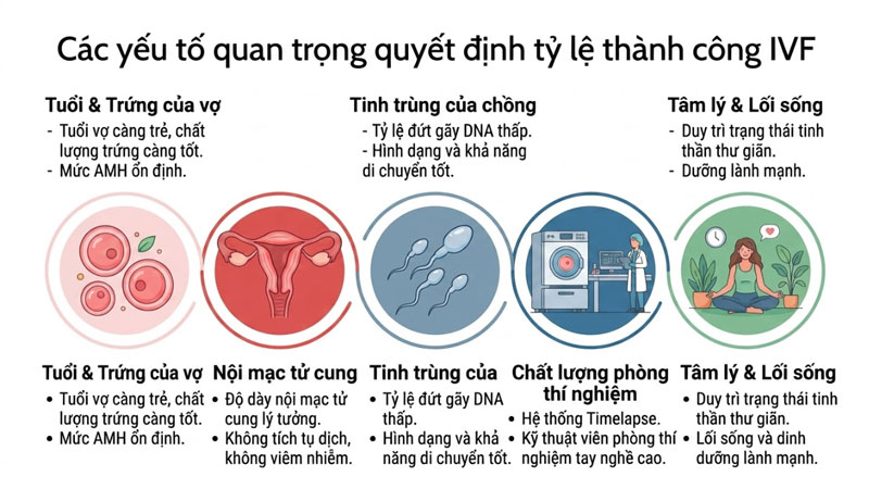 các yếu tố quyết định tỉ lệ thành công khi làm IVF