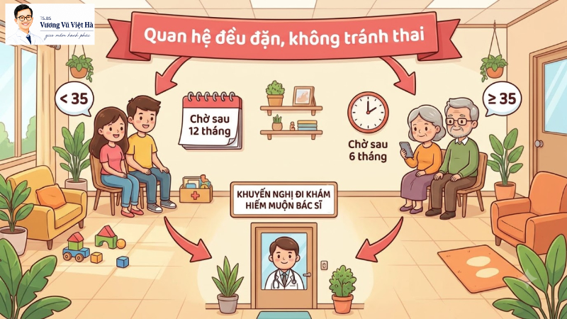 Cột mốc tuổi tác đi khám hiếm muộn