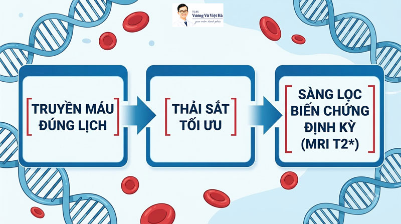 Kiềng 3 chân trong điều trị tan máu bẩm sinh