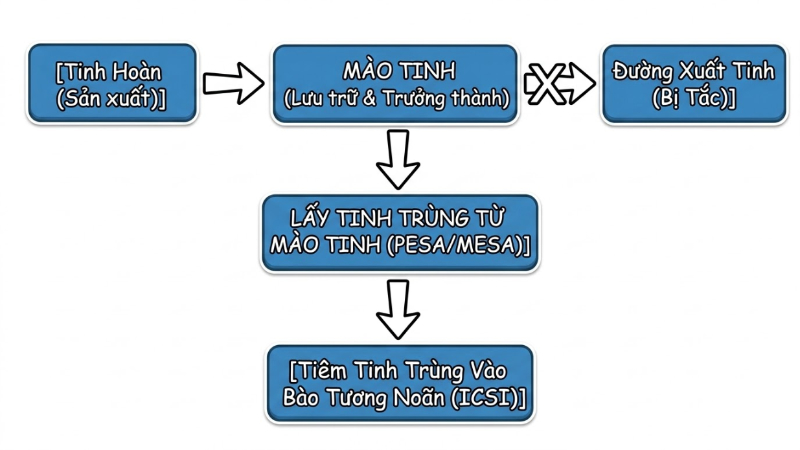 lấy tinh trùng từ mào tinh