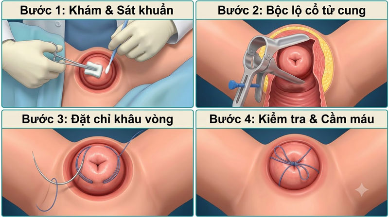 Quy trình khâu vòng cổ tử cung