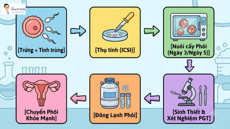 quy trình sàng lọc phôi