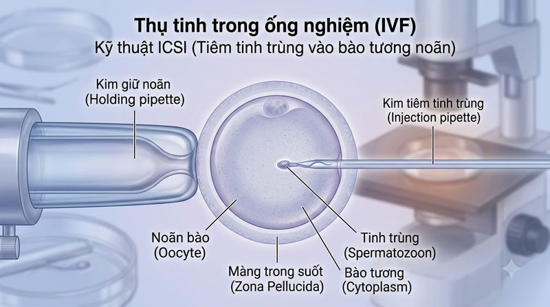 Bơm tinh trùng vào bào tương noãn ICSI